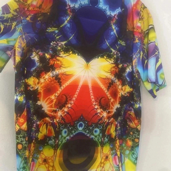 XXL Men’s Fractal psychedelic festival tee - Picture 4 of 4